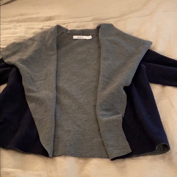 Adorable navy blue and grey cardigan! - Picture 3 of 3